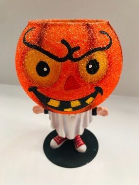 Halloween Pumpkin Orange Glitterville Jack O Lantern